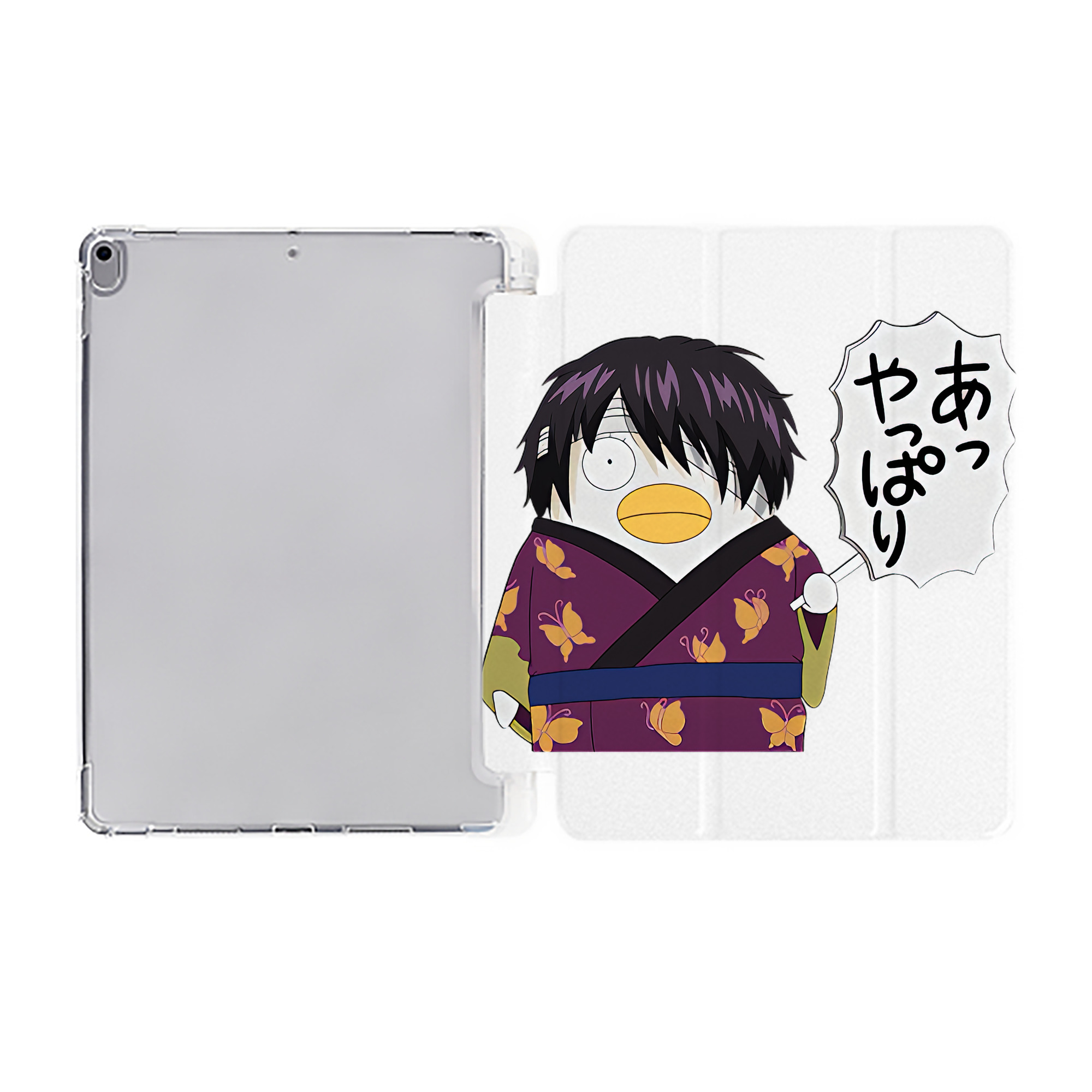 ぎんたま 坂田銀時（さかたぎんとき） 神楽 志村新八（しむら しんぱち） GINTAMA Sakata Gintoki Kagura Shimura Shinpachi IPad ケース ペン収納付き 三つ折りスタンド PUレザー×シリコン 対応機種9.5/10.5/10.9インチ